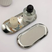 Resim 2 Adet Modern Paslanmaz Çelik Dekoratif Tepsiler, 7 İnç Oval Cilalı Yüzey, Takı Tabağı & Kozmetik Düzenleyici, Banyo Makyaj Masası Servis Tepsisi Aksesuarlar ve Güzellik Ürünleri İçin, Banyo Düzenleyici | Şık Yüzey | Pürüzsüz Dokulu, Banyo Dekoru ve Aksesuarları 