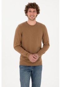 Resim U.S. Polo Assn. Erkek Slim Fit Bisiklet Yaka Camel Basic Kazak 50313713-VR015 