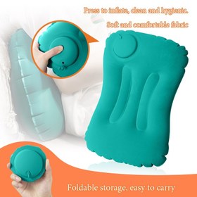 Resim 1pc Inflatable Pillow Press Type Inflatable Pillow Multifunction Foldable Portable Pillow For Home Travel Work Camping 