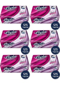 Resim Papia Platinum Pratik Mendil 125 Yaprak 4 Katlı 750 Yaprak 