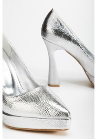 Resim Suins Shoes Suins Valen Kadın Platform Topuklu Stiletto Ayakkabı Gümüş 