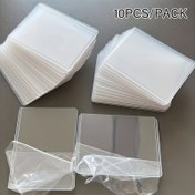 Resim 10 Adet Çift Taraflı Çıkarılabilir Koruyucu Film Sert Plastik Kart Kılıfı, Beyzbol Kartı Koruma Kılıfı, Ticaret Kartları, Spor Kartları İçin Kullanılır 