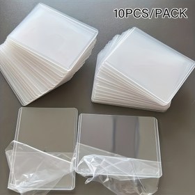 Resim 10 Adet Çift Taraflı Çıkarılabilir Koruyucu Film Sert Plastik Kart Kılıfı, Beyzbol Kartı Koruma Kılıfı, Ticaret Kartları, Spor Kartları İçin Kullanılır 