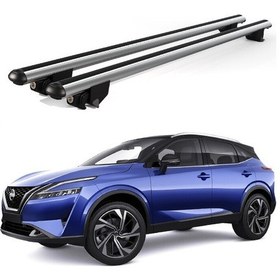 Resim Kanca Nissan Qashqai 2014 Ve Sonrası Uyumlu Gri Kilitli Ara Atkı 120cm Port Bagaj Tavan Barı 