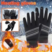 Resim Kadife Kaymaz Tırmanma Kış Eldiveni İle Noel Dokunmatik Ekran Kış 