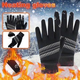 Resim Kadife Kaymaz Tırmanma Kış Eldiveni İle Noel Dokunmatik Ekran Kış 