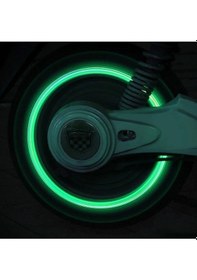 Resim Fosforlu Floresan Led Yeşil Pilsiz Araba Motorsiklet Lastik Sibop Kapaği 4 Adet 