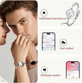 Resim Totwoo Mesafe Bilekliği - Akıllı Dokunmatik Sevgililer Bilekliği 