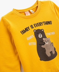 Resim Koton Sweatshirt Baskılı Bisiklet Yaka Pamuklu Sarı 3wmb10006tk Sarı 