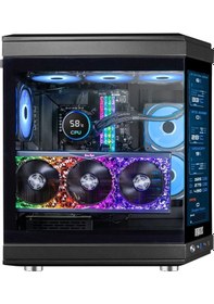 Resim Dragos North Evo Vision Plus 7x Argb Fan Atx LCD Ekranlı Gaming Bilgisayar Kasası + Pcı Express 4.0 Riser 