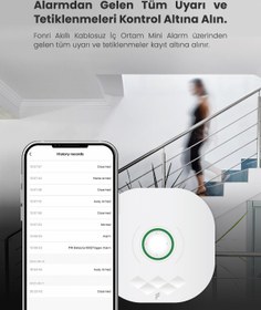 Resim Fonri Akıllı Pratik Alarm Seti; Akıllı Alarm, Akıllı Kapı Pencere Sensörü, Akıllı Hareket Sensörü, Kumanda 