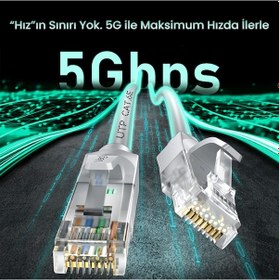 Resim Veggieg Cat6e 1000mbps Utp Rj45 Gigabit Ethernet Kablosu 1.5 Metre 