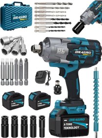 Resim Dragro Alman DRG-1400 Pro 1400 Nm Kademeli Yüksek Torklu Somun Bijon Sökme Matkap Akülü Vidalama Kömürsüz Motor M 