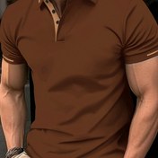 Resim Düz Renk Erkek Yaz Rahat Uygun Sweatshirt Polo Yaka ile 