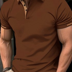 Resim Düz Renk Erkek Yaz Rahat Uygun Sweatshirt Polo Yaka ile 