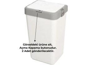 Resim Geseus Motek Çamaşır Sepeti Yedek Açma Kapama Butonu 40LT 80LT Tümüne Uyumlu Buton 2 Adet 