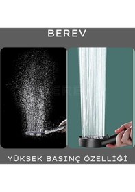 Resim Berev Krom 5 Fonksiyonlu Yüksek Basınçlı Ayarlanabilir Duş Başlığı Krom 