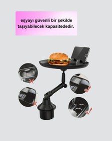 Resim Gld-spt- Araç Bardaklık Tepsisi 360 Dönebilen Kol Ayarlı Geniş Yemek Alanlı 