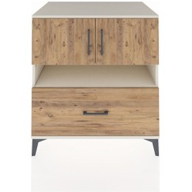 Resim Kronos Şifonyer 3 Raflı Tek Çekmeceli 2 Kapaklı 88x59x96 Aytaşı-çam Aytası 