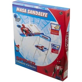 Resim Erzisepet Ders Çalışma Masası Masa Sandalye Örümcek Adam 