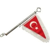 Resim Motosiklet Türk Bayrağı Flamalı Üçgen 35Cm 