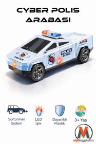 Resim viyol marketim Işıklı Sesli Cyber Polis Arabası Oyuncak Off-Road Fütüristik Tasarım 17 cm 