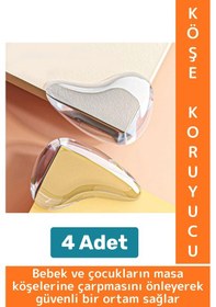 Resim Pratik Çocuk Bebek Güvenlik Masa Komodin Mobilya Çarpma Önleyen Silikon Köşe Kenar Koruyucu 4 Adet Çok Renkli 