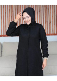 Resim Şönil Kumaş Kışlık Comfort Ferace / Siyah - F0501 Siyah 