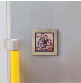 Resim Müzisyen Kadınlar Minyatür Baskılı Mdf Magnet 7x7 