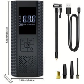 Resim Motion003 Fd11 Dijital Ekranlı Lastik Şişirici Hava Kompresörü Araba Motosiklet Bisiklet S 