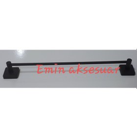 Resim Uzun Havluluk 40 Cm Kare Tabanlı Mat Siyah 