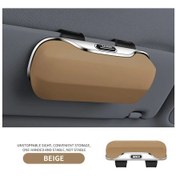 Resim Boatshop1 Bej Araba Gözlük Tutucu Güneşlik Klipsi Evrensel Depolama Kutusu Sürücü Yolcu İçin 