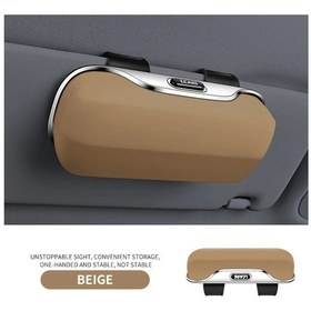 Resim Boatshop1 Bej Araba Gözlük Tutucu Güneşlik Klipsi Evrensel Depolama Kutusu Sürücü Yolcu İçin 