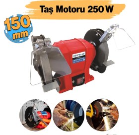 Resim Elektrikli Bıçak Kesici Bileme Taş Motoru 150 mm Zımpara 250 Watt 3560 Devir Euromax EMX71003 