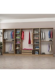 Resim Minar Kale210 8 Bölmeli 2 Çek Giyinme Dolabı Dore 