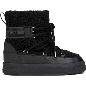 Resim Tommy Hilfiger FAUX SHEARLING SNOWBOOT Siyah Kadın Kar Botu 