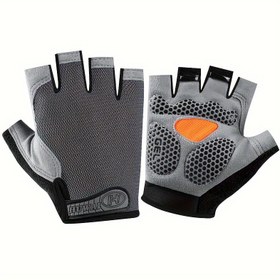 Resim Yükseltilmiş Spor Yarım Parmak Eldivenler - Erkek ve Kadınlar için Nefes Alabilen Açık Hava Yarım Parmaklı Spor Eldivenleri 