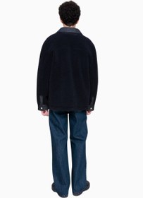 Resim Will Jacket Düz Kesim Klasik Yaka Raw Denim Detaylı Erkek Ceket - Koyu Lacivert / L 