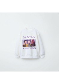 Resim Kpop Kız Çocuk Sweatshirt St09620 KREM 