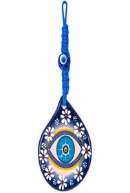 Resim Emtory Çiçek Desenli Nazar Boncuklu Araç Içi Dikiz Aynası Süsü 