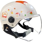 Resim Vkemall 3-12 Yaş Çocuklar İçin 52-57 Cm Kafa Çevresi Motor/scooter Güvenlik Kaskı - L011 Bej Yaz Modelleri 