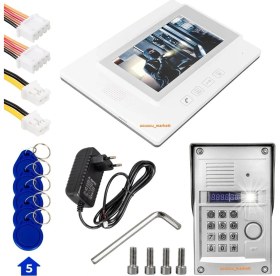 Resim Ucuzcu Market 7 Inç Dokunmatik Ekran Görüntülü Diafon Sistemi (Tek Daire Içindir Şifre + Kartlı Geçiş Özelliklidir) 