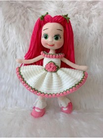 Resim OYUNCAKPARK Pembe Gül Bebek Amigurumi Organik Oyuncak 