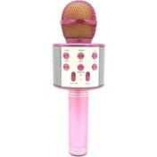 Resim WS-858 Metal Bluetooth Kablosuz Karaoke Mikrofonu Pembe 