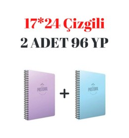 Resim Pastoral Çizgili Defter 17 24 96 Yaprak 2 Adet 