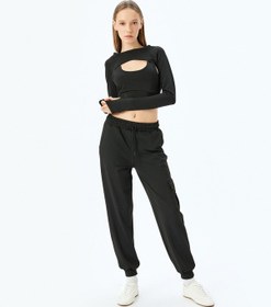 Resim Koton Kargo Cepli Beli Bağcıklı Rahat Kalıp Jogger Eşofman Altı Siyah 5sak40038nk Siyah 