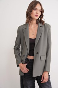 Resim Mixray 4516 Kadın Bezayağı Blazer Ceket Haki 