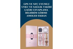 Resim Butik Kadınlar Için 3 Kordonlu Akıllı Saat ve Dijital Göstergeli Powerbankli Bluetooth Kulaklık Dokunmatik Kontrol 