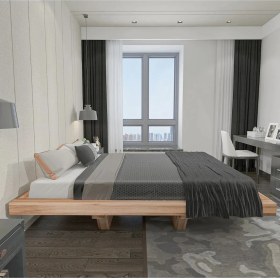 Resim Enjoy Life Doğal Ahşap Tek ve Çift Kişilik Yetişkin Karyola Yatak Naturel Ağaç 