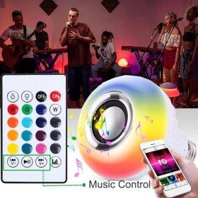 Resim Smyrna Store Uzaktan Kumandalı Bluetooth ve Hoparlörlü Müzik Çalabilen Rgb LED Ampul 12W 